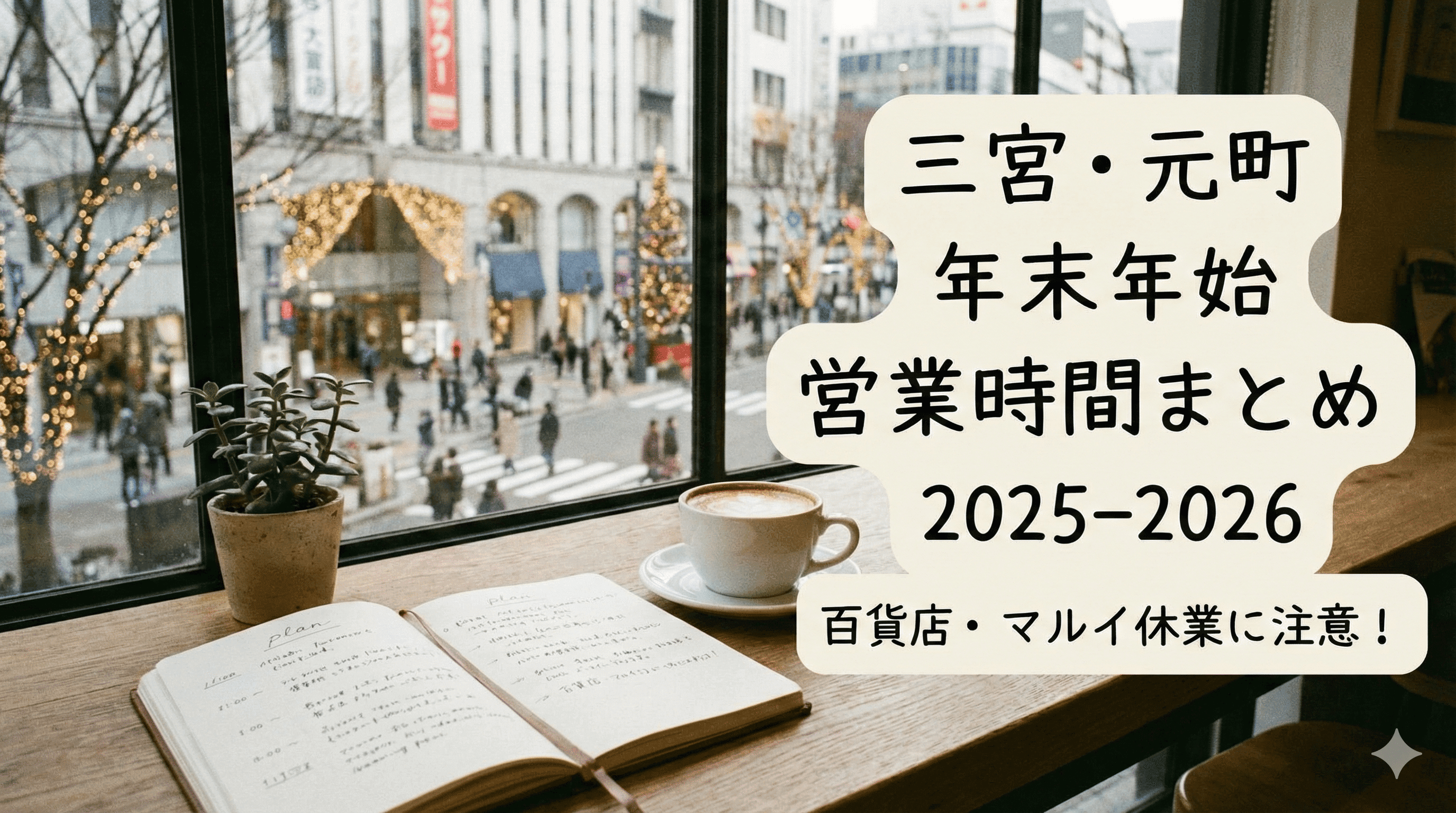 三宮・元町 年末年始の営業時間まとめ2025-2026 百貨店・マルイ休業に注意!