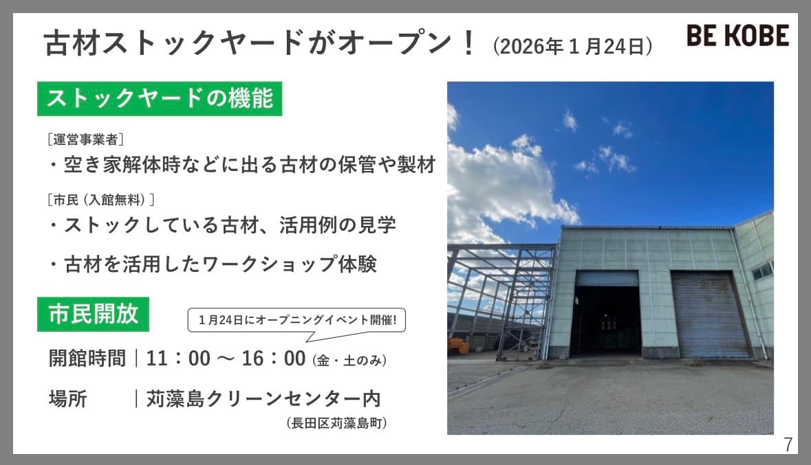 廃材を宝に!古材ストックヤード長田区に誕生、リメイクで環境貢献のイメージ画像
