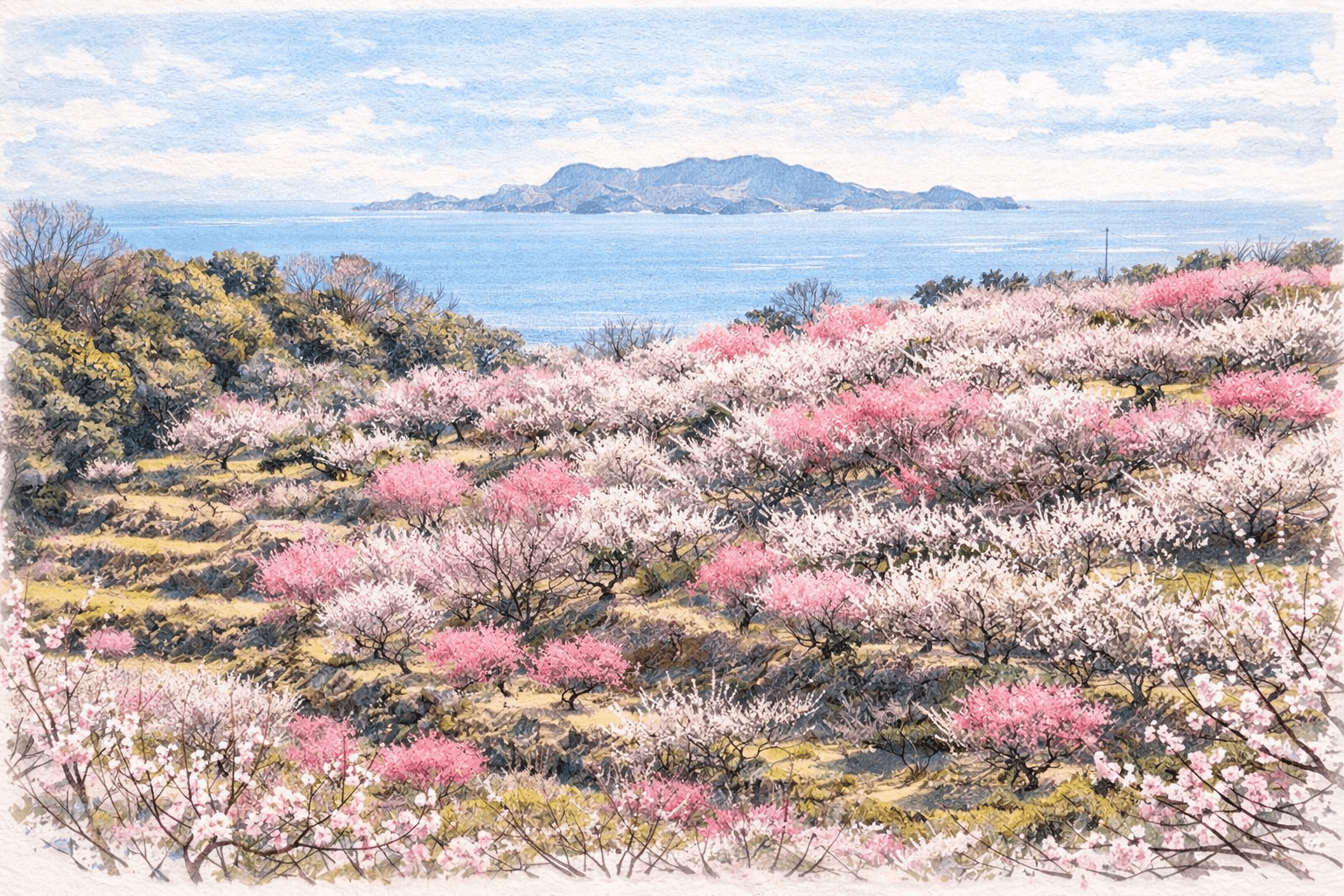 瀬戸内海と梅の絶景!兵庫県 おすすめ梅の名所2026|穴場スポットも紹介のイメージ画像